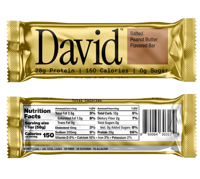 David Protein Bar Salted Peanut Butter